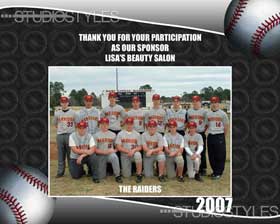 Baseball Sponsor/Coach Plaque