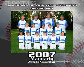 Baseball Coach/Sponsor Plaque