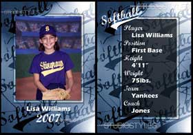 Softball Trading Card